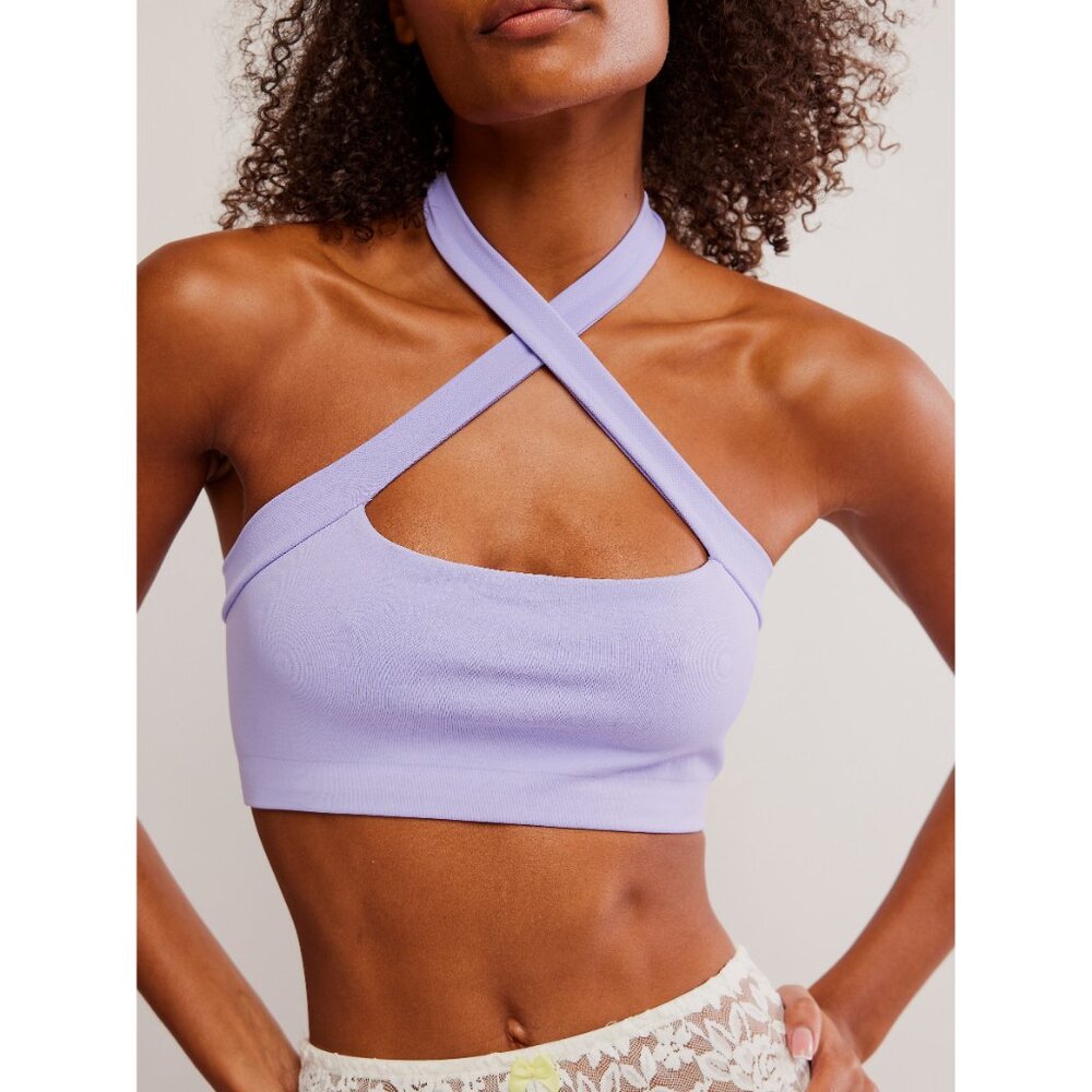 NWT Free People Margot Seamless Halter Bralette - Lavender - XS/S - Picture 4 of 7